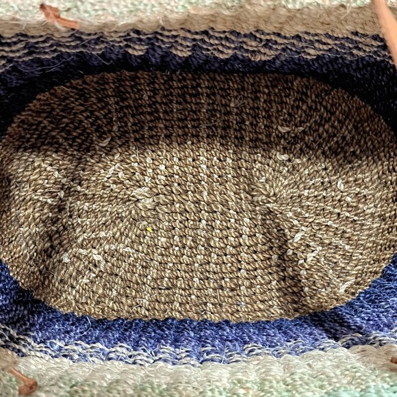 CLOSET CLOSING: Bohemian Woven Sisal Tote with Leather Handle - Picture 5 of 6